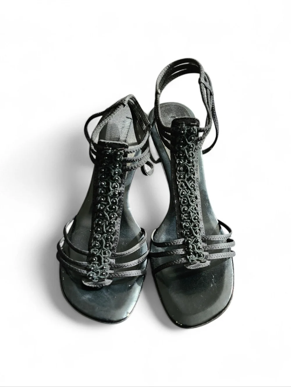 Nine West Black T-Strap Sandals Size 8 - Picture 5 of 8